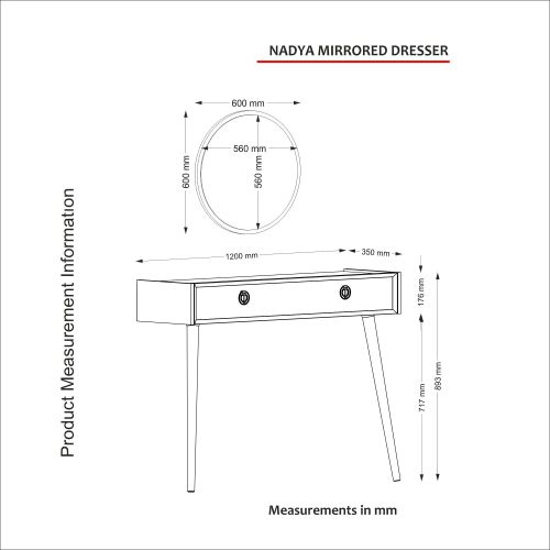 Woody Fashion Stol za posuđe, Bijela boja Orah, Nadya Aynalı - White, Walnut slika 9