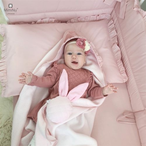 MimiNu posteljina za bebe 2 elem Royal Powder Pink slika 5