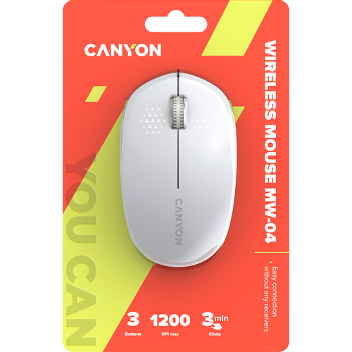 CANYON MW-04, Bluetooth Wireless optical mouse, White slika 6