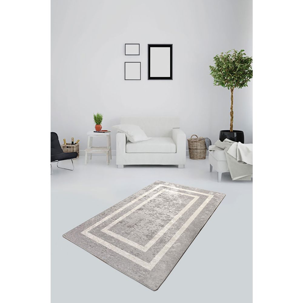 Srebrni Višebojni Tepih za Dnevni Boravak (80 x 150 cm) slika 1
