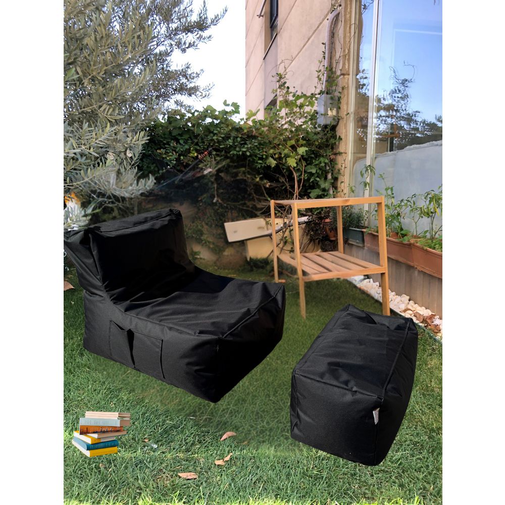 Xxl Sedir - Crni Set Bean Bag-a (2 Komada) slika 1