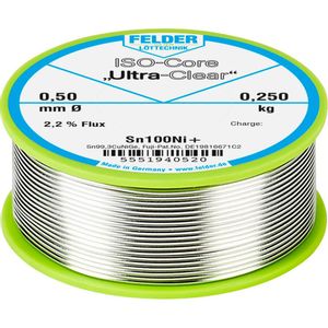 Felder Löttechnik ISO-Core ''Ultra-Clear'' Sn100Ni+ lemna žica, bezolovna svitak  Sn99,25Cu0,7Ni0,05  0.250 kg 0.5 mm