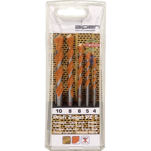 Set svrdla za ciglu 5-dijelni 4 mm, 5 mm, 6 mm, 8 mm, 10 mm Alpen 200705100 cilindrični prihvat 1 set slika 2