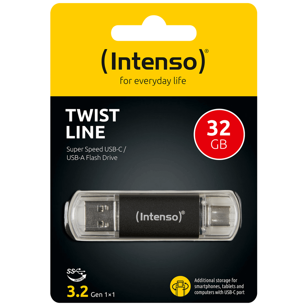 (Intenso) USB Flash drive 32GB, USB 3.2, USB-C, USB-A, Twist Line - USB3.2-32GB/Twist Line slika 1