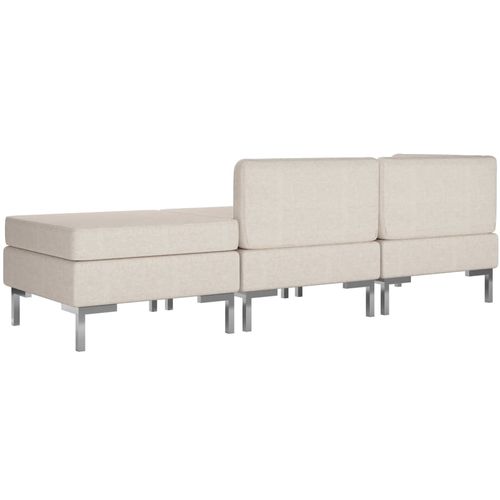 3-dijelni set sofa od tkanine krem slika 22