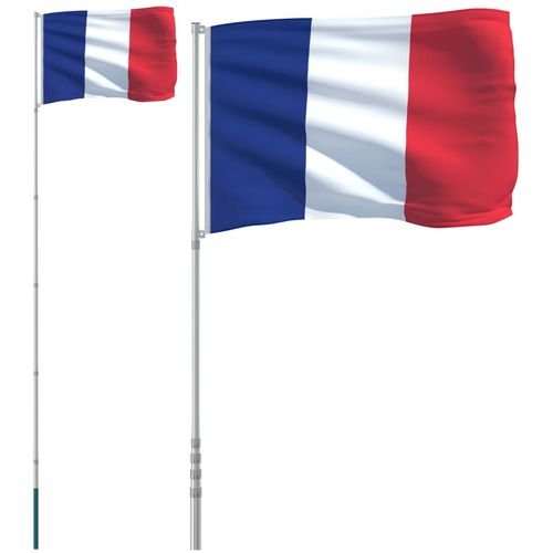 Francuska zastava i jarbol 5,55 m aluminijski slika 2