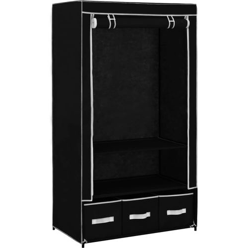 282457 Wardrobe Black 87x49x159 cm Fabric slika 23