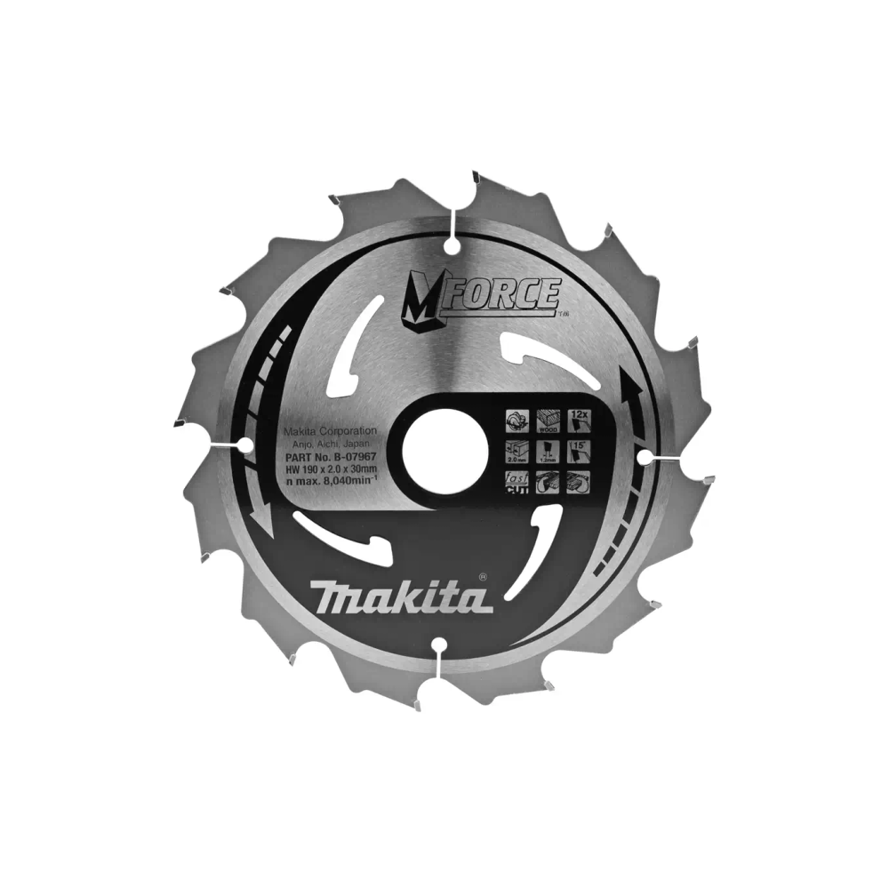 Makita - List / ploča za pilu M-Force 190x30 12Z (za drvo) B-31974 slika 1