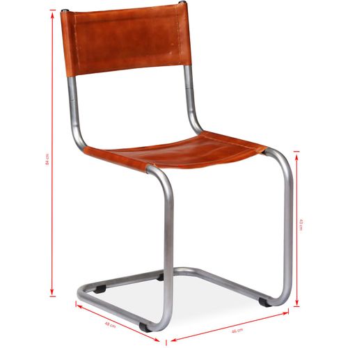 Blagovaonske stolice od prave kože 6 kom smeđe slika 44