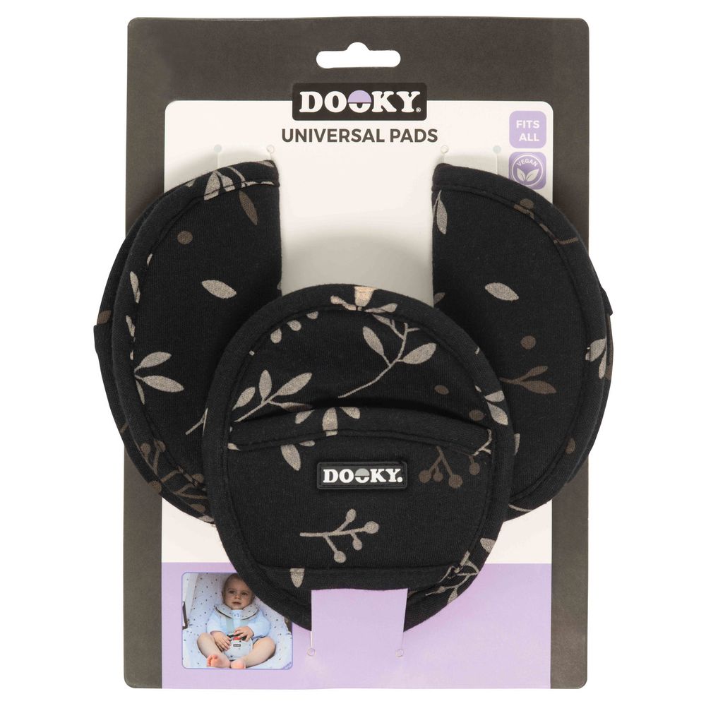 Dooky komplet zaštita za pojaseve autosjedalice - Romantic Leaves Black slika 2