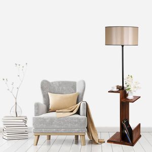 Vezir Siyah Lambader Silindir 15-3 Abajurlu Black Floor Lamp