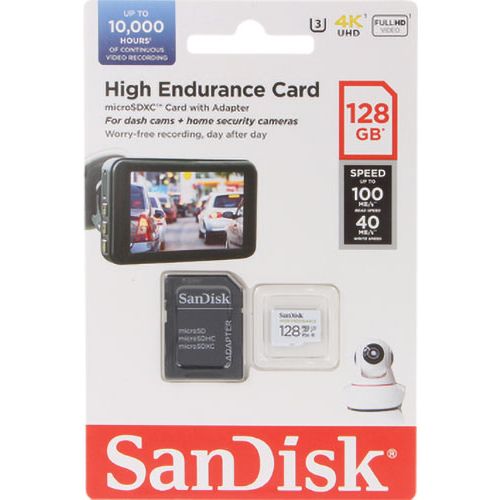 SanDisk High Endurance video microSDHC 128GB + SD adapter za Full HD / 4K video, do 100/40 MB/s C10, U3, V30 slika 3