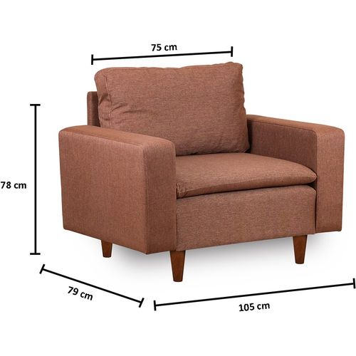 Atelier Del Sofa Fotelja, Svijetlo smeđa, Lungo - Light Brown slika 8