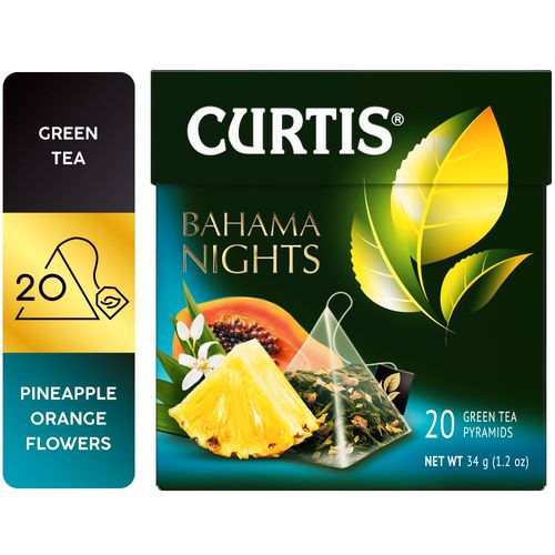 Curtis Bahama Nights- Zeleni čaj sa ananasom i laticama cveća slika 1