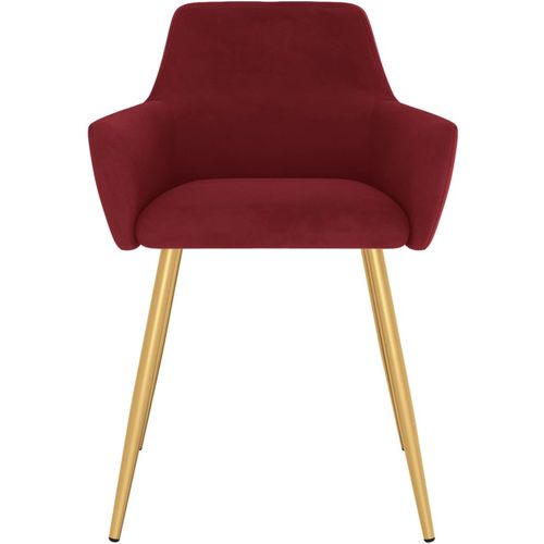 Blagovaonske stolice 2 kom crvena boja vina baršunaste slika 21