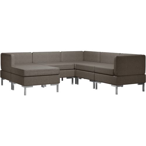 6-dijelni set sofa od tkanine smeđe-sivi slika 41