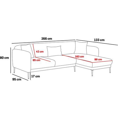 Atelier Del Sofa Kutna garnitura na razvlačenje, Antracit, Venus R - Anthracite slika 12