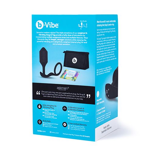 Vibrirajući analni čep s prstenom za penis B-Vibe - Snug &amp; Tug XL slika 9