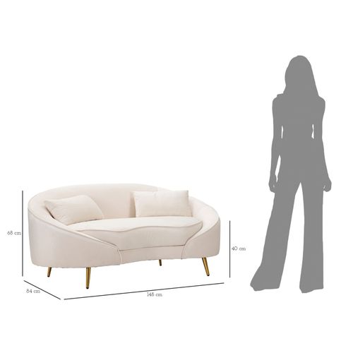 Mauro Ferretti Kauč SOFA 2 SEATERS OSLO WITH CUSHIONS CREAM cm 148X84X68 slika 10