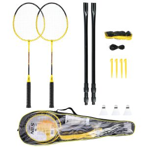 Nrz262 aluminijski / badminton set 2 rakete + 3 perjaste lopte + mreža 600x60cm + navlaka nils
