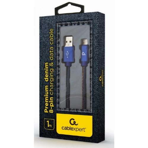 CC-USB2J-AMLM-1M-BL Gembird Premium jeans (denim) 8-pin cable with metal connectors, 1m, blue slika 2