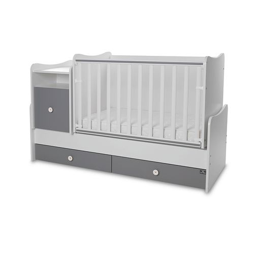 LORELLI TREND PLUS Modularni krevetić 4in1 s Mehanizmom Ljuljanja White/Stone Grey slika 1