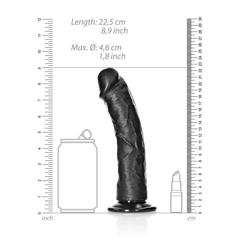 Zakrivljeni realistični dildo RealRock by Shots s vakuumskom čašicom - 8 / 20,5 cm slika 6