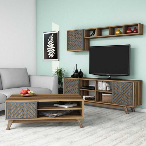 Inci - Walnut, Blue Walnut
Blue Living Room Furniture Set slika 1