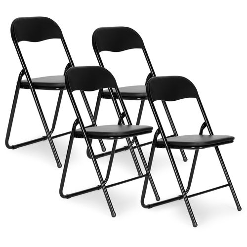 Modernhome set od 4 sklopive stolice - crna eko koža slika 1