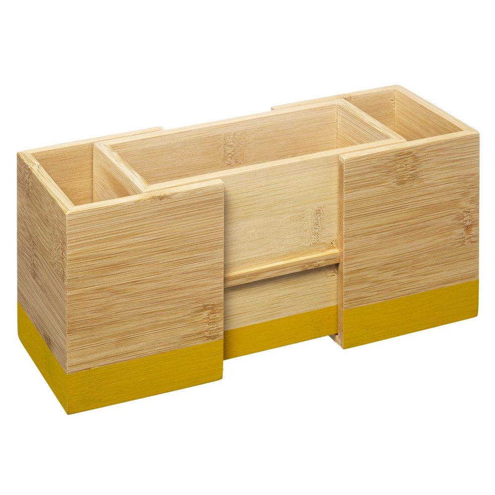 Five produživi držač kuhinjskog pribora modern 18x10x12cm bambus žuti slika 1