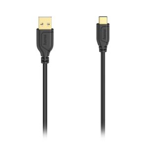 Hama USB-C kabl, fleksibilan, bakar,pozlata, 0.75m crni