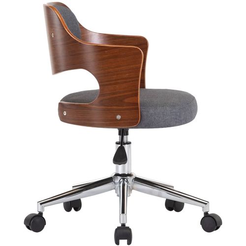 Okretna uredska stolica od savijenog drva i tkanine siva slika 24
