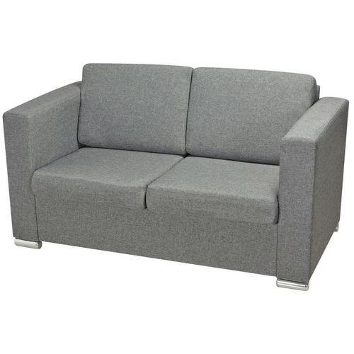 Trodijelni set sofa od tkanine svijetlosivi slika 5