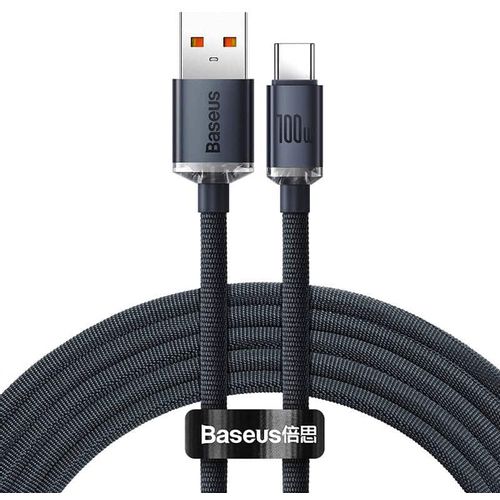 Baseus Crystal Shine kabel USB na USB-C 100W 2m (crni) slika 1