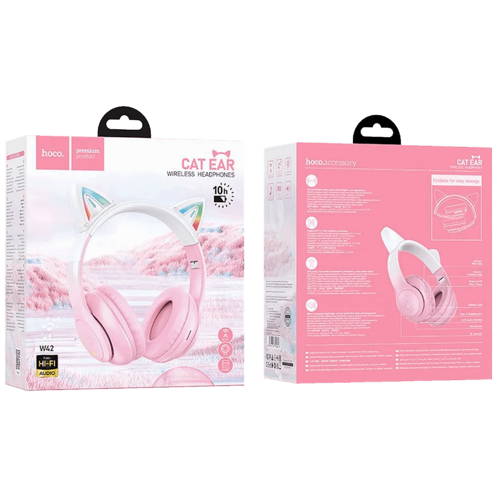 hoco. Slušalice bežične sa mikrofonom, Bluetooth - W42 Cat Ears, Cherry Blossom slika 3