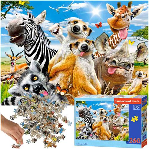 Castorland dječje puzzle 260kom - selfi afričkih životinja slika 1