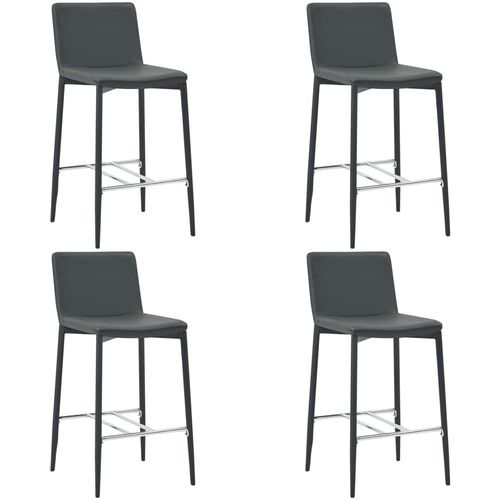 Barski stolci od umjetne kože 4 kom sivi slika 1