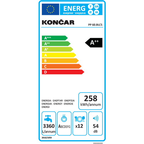 Končar perilica posuđa PP 60.BLC5 slika 3