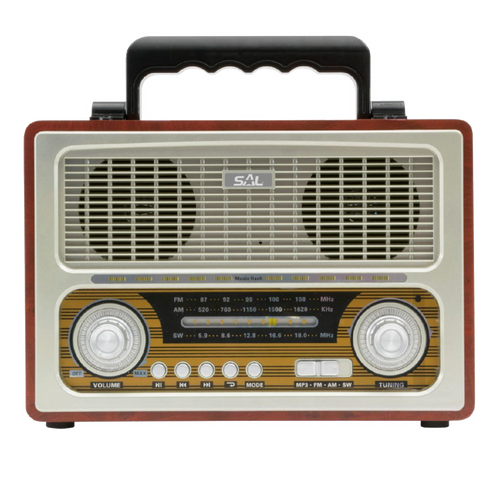 SAL Retro radio + BT bežični zvučnik, 4in1, FM, MP3, AUX - RRT 3B slika 3