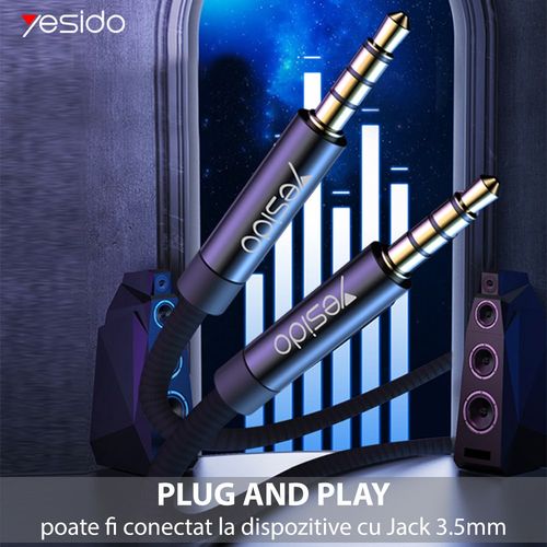 Yesido - audio kabel (YAU15) - priključak 3,5 mm na priključak 3,5 mm, 2 m - crni slika 4