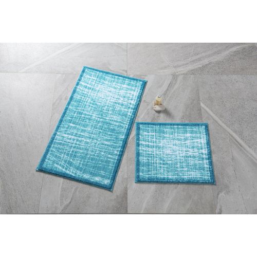 Colourful Cotton Kupaonski tepih u setu (2 komada), Stream - Turquoise slika 1