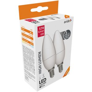 Avide LED set sijalica sveca 2 komada E14 570lm 4K 6W