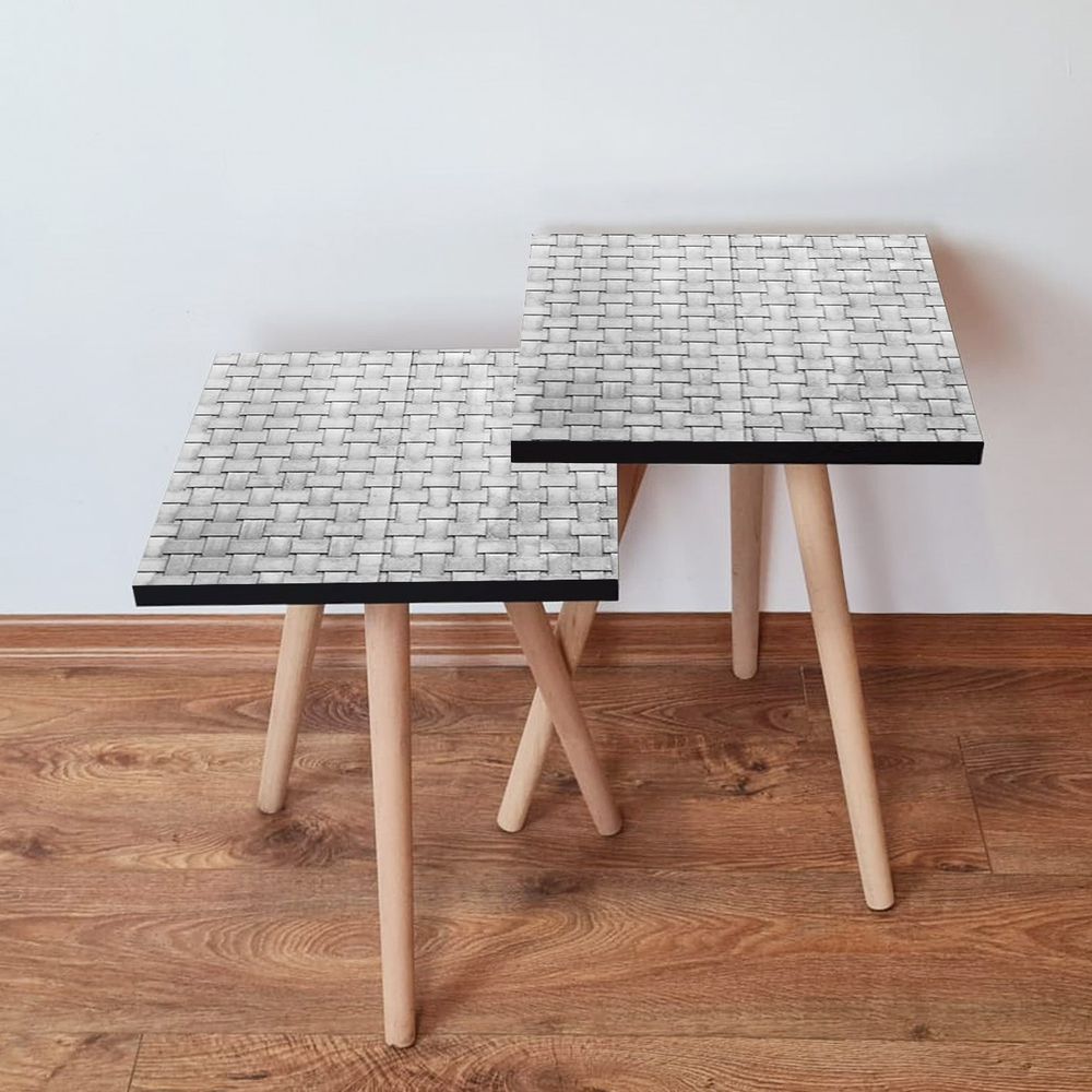 Nesting stolovi 2Shp373 - (2 komada) - boje: siva, bijela slika 1