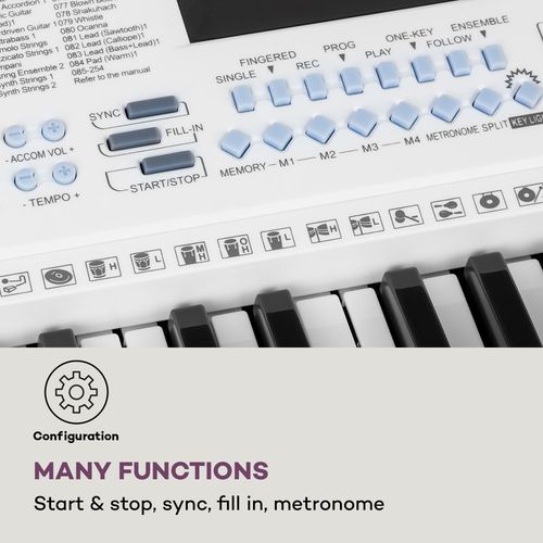 SCHUBERT Etude 255 LCD sintisajzer s funkcijama učenja, BIjela slika 5