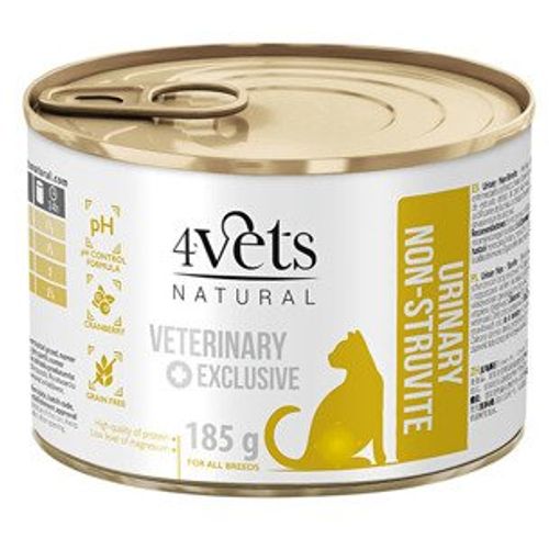 4Vets Natural Cat Veterinarska Dijeta Urinary Non-Struvite 185g slika 1