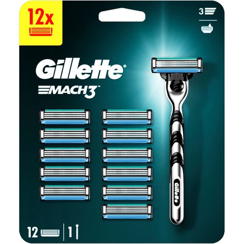 Gillette Mach3 Drška Brijača + 12 Zamjenskih Britvica XXL slika 1