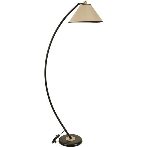 Hilal Siyah Lambader Açık Hasır Abajurlu Black Floor Lamp slika 2