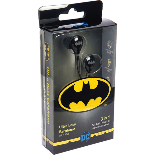 DC Slušalice sa mikrofonom, Batman, 3.5 mm - BATMAN Ultra Bass Earphone with Mic slika 2