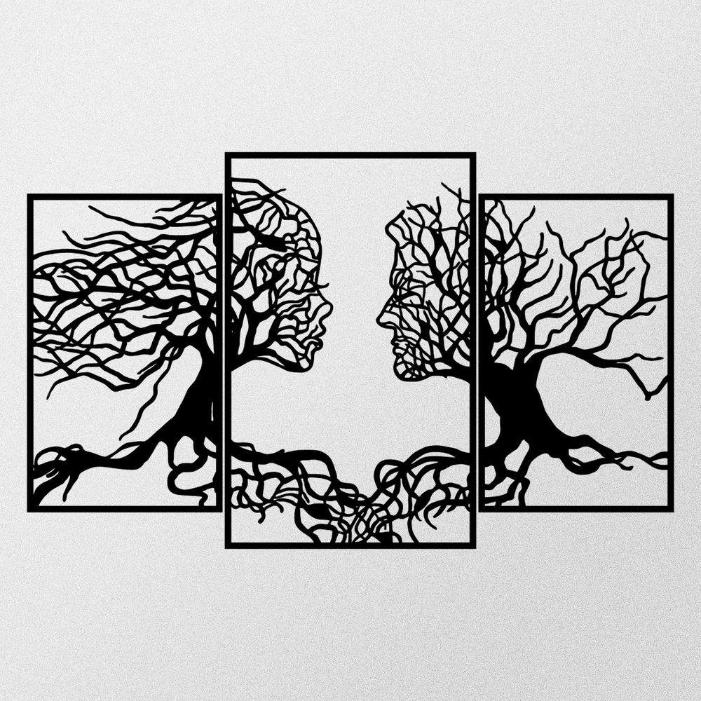 Dekorativni Metalni Zidni Ukras 'Love Tree' u Crnoj Boji slika 4