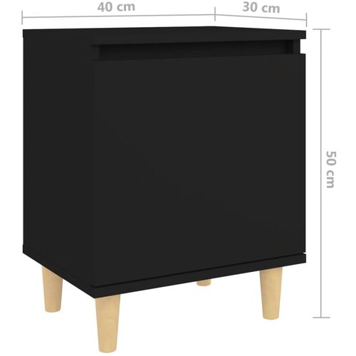 Noćni ormarić s nogama od masivnog drva crni 40 x 30 x 50 cm slika 11